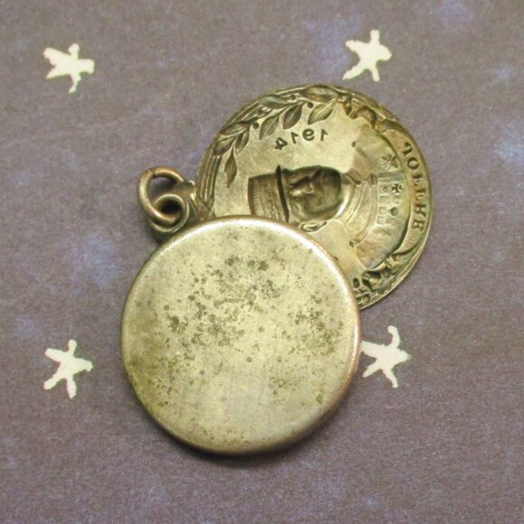WWI French General Joseph Joffre Medal Locket ~ ANTIQUE Silver Slide Locket - Picture 12 of 13